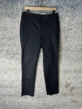 Ann Taylor Factory Pants Womens 10 Black Twill Slim Ankle Tapered Stretch Work